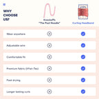 RobeCurls Heatless Hair Curler Set - Satin Curling Headband for Natural, No-Heat Curls - Sleep in Overnight Styling Tool with 2 Scrunchies - Easy & Gentle on Hair (Rose)