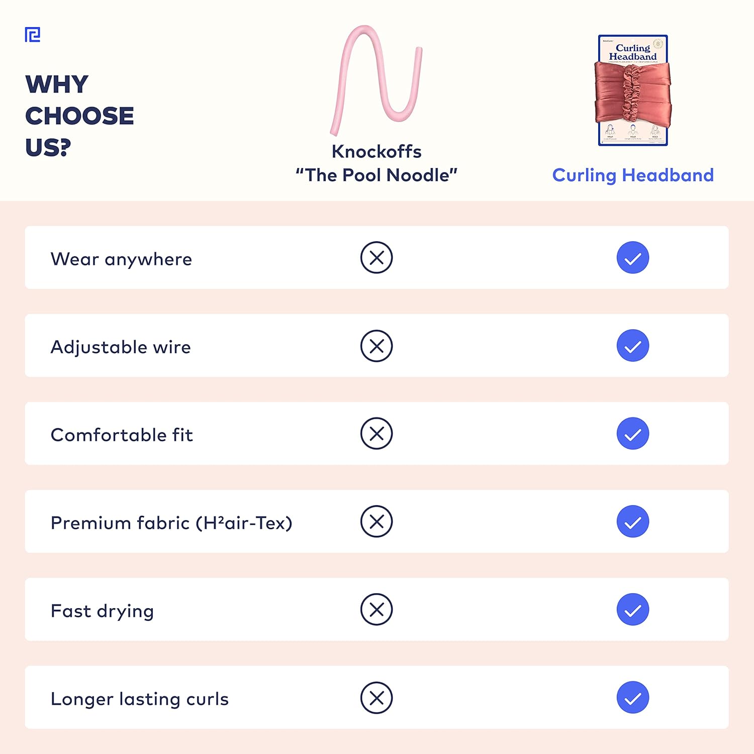 RobeCurls Heatless Hair Curler Set - Satin Curling Headband for Natural, No-Heat Curls - Sleep in Overnight Styling Tool with 2 Scrunchies - Easy & Gentle on Hair (Rose)