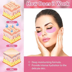 Eye Mask, Pink Rose Under Eye Patches (20 Pairs) Pink Rose Under Eye Masks Hyaluronic Acid Eye Patches for Dark Circles and Puffiness, Reduce Wrinkles and Fine Lines Under Eye Area - Pink