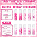 30 Pack Breast Cancer Awareness Favors Bulk Lip Balms Gifts Pink Ribbon Lip Balms Favors Breast Cancer Awareness Month Accessories Support Party Items Decorations for Women Men Survivors