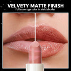 2PCS Marbled Matte Lip Stick Makeup - Velvety Finish | Naked-lip Feel, Full Coverage, D001+D003