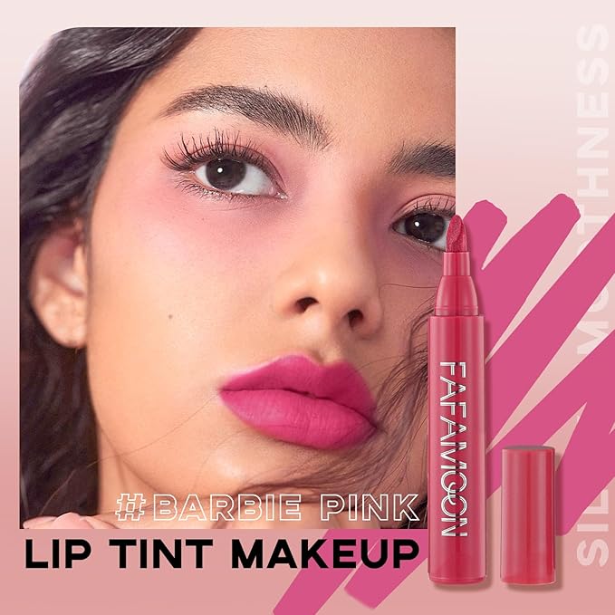 Lip Stain Marker,Nude Pink Lip Tint Stain Pen Liner,Hydrating