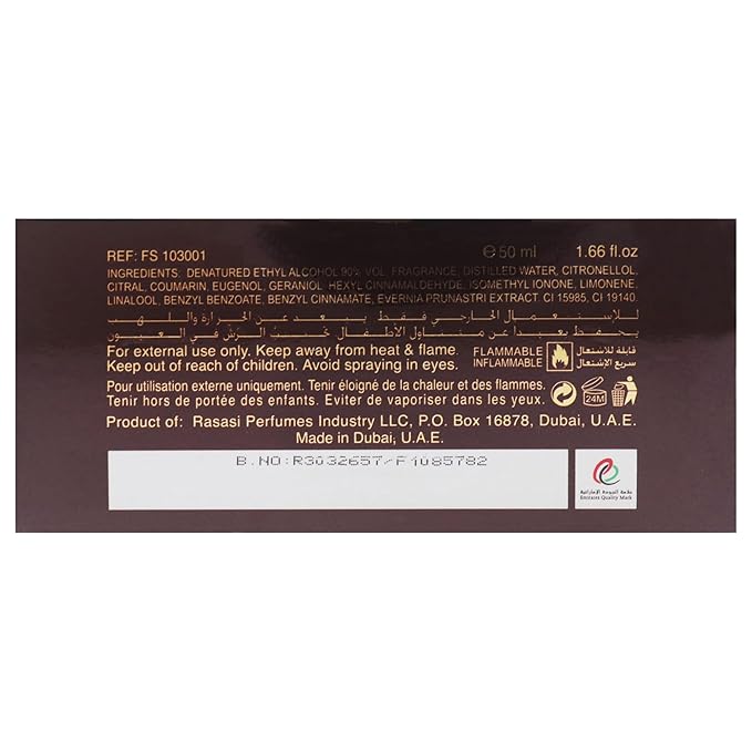 Rasasi Khaltat Al Khasa Ma Dhan Al Oudh for Unisex Eau de Parfum Spray, 1.7 Ounce