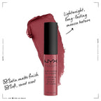 NYX PROFESSIONAL MAKEUP Soft Matte Lip Cream, Lightweight Liquid Lipstick - Budapest (Deep Mauve With Red Undertone)