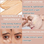 6 Colors Correcting Concealer Palette,Colors Corrector Palette,Moisturizing Full Coverage Liquid Foundation Cream Contour Makeup Palette with Brush