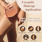 Blend & Blur Extra Large Body Makeup Brush for Self Tanner,GloréBrochas Leg Makeup & Bronzer Self Tan Applicator, 90MM Wide Round Head Kabuki Brush For Application (Rose-Gold)