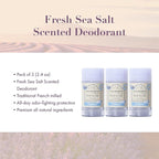 A La Maison Fresh Sea Salt Aluminum Free Deodorant for Women and Men - Natural Deodorant (3 Stick Bulk Pack)