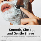 Black Safety Razor, Single Blade Razors for Men, with 10 Double Edge Blades, Long and Heavy Duty Stainless Steel Handle, Reusable Metal Eco-Friendly Razor, Plastic Free, Smooth Shave