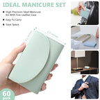60 Sets Travel Manicure Set Nail Clippers Bulk Pedicure Kit 7 in 1 Stainless Steel Professional Nail Set Grooming Kits Nail Care Tools for Women Men(Bright Color)