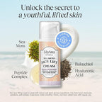 LilyAna Naturals Bakuchiol Face Lift Cream with Sea Moss and Peptide Complex - Face Cream for Women - Moisturizing and Lifting Facial Cream - Anti-Aging Overnight Moisturizer - Made in the USA - 1 oz