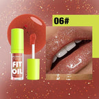 Lip Oil Lip Glaze, Soft Brush Head Hydrating Lip Glow Oil,Shiny Transparent Lip Gloss Plumping,Long Lasting Nourishing Non-sticky Fresh Clear Smooth Lip Care