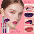 3 Pcs Peel Off Lip Stain Lip Tint Set, Lip Stain Peel Off Matte Lip Liner, Long-Lasting Lip Tint Stain Peel Off Lip Gloss, Waterproof Non-stick Cup Peel Off Lipstick Lip Stains for Women