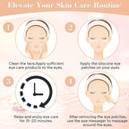 Reusable Silicone Eye Patches Mask Reduce Dark Circles Puffiness or Tired Eyes, 2 Refills Reusable Under Eye Patches for Adults Skincare Eye Treatment with Metal Eye Cream Applicator