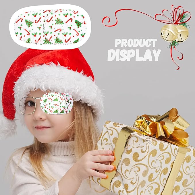 Newcotte 12 Pcs Eye Patch for Kids Girls Boys Reusable Eye Patch for Glasses over the Lens Colorful Eye Patch Toddler Eye Patch Adorable Kids Eye Patches Assorted Eye Patch Cover (Snowman)