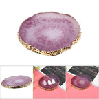 Nail Art Palette, Natural Resin Stone Nail Art Palette for Painting Placing Things Making Nail(Rose red)