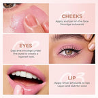 Black Cream Blush, Color Changing Blush For Cheeks & Lips Balm Tint Black Clear Color Change pH Magic Waterproof Gel Cheek Blendable Multi-Use Balm