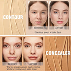 6 Colors Concealer Palette with Brush,Full Coverage,Cream Contouring Marks Scars