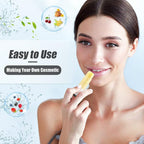 50Pcs 5g Lip Balm Tubes Plastic Lipstick Containers Empty Refillable Twist-up Lip Gloss Balm Filling Stick Clear Tube Holder with Black Cap for DIY Chapsticks Crayon Solid Perfume