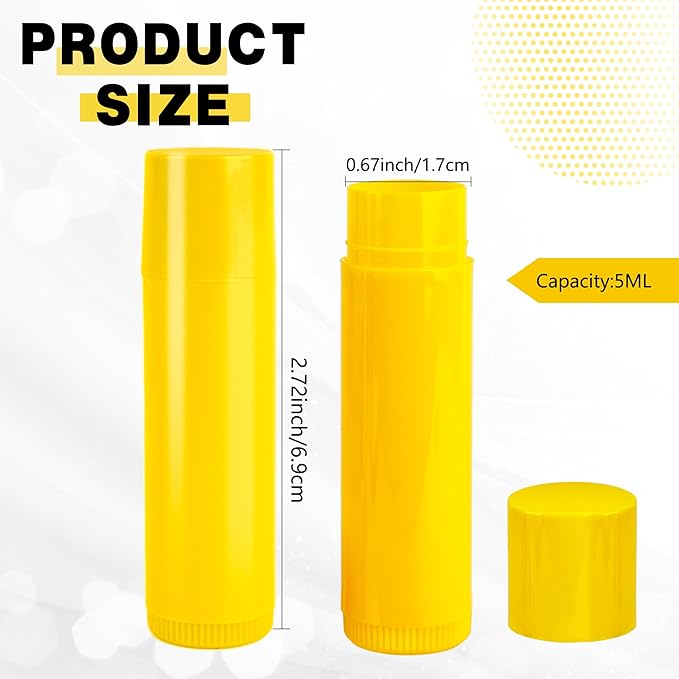 96 Pcs 5g Lip Balm Tubes bulk Plastic Empty Lip Balm Containers Refillable Rotatable Lipstick Tubes DIY Lip Gloss Balm Tube Holder for DIY Cosmetic, 8 Colors