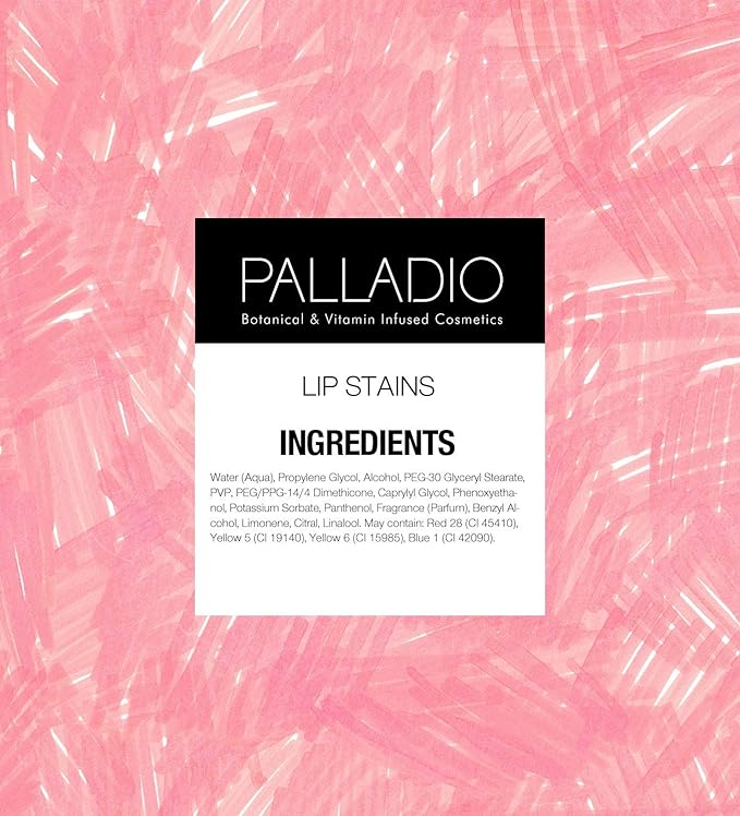 Palladio Lip Stain, Hydrating and Waterproof Formula, Matte Color Look, Long-lasting All Day Wear Lip Color, Smudge Proof Natural Finish, Precise Chisel Tip Marker, Pinky