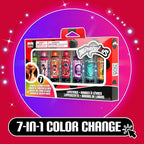 Miraculous Ladybug Cosmetic Lipstick Set - 7 Fruit Scented Color-Changing Lipsticks for Kids - Transforming Lipsticks Turn Pink - Magic Lipsticks Gift Set - Safe & Fun Makeup Kit
