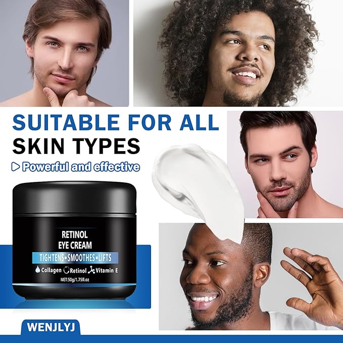 Men's Eye Cream,Hydrating Eye Cream for Men,Smooth Under Eye Cream for Dark Circles and Puffiness,Moisturizing Eye Cream Reduce Wrinkles Fine Lines & Firm Skin