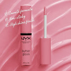 NYX PROFESSIONAL MAKEUP Butter Gloss, Non-Sticky Lip Gloss - Angel Food Cake (True Mauve)