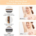 Electric Razor for Womens Men,Cordless Ladies Electric Shaver,4 in 1 Painless Wet & Dry Waterproof Body Razor and Facial Hair Remover,Rechargeable Hair Removal Kit for Bikini Underarm Hairs (White)