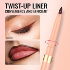 Oulac Brown Lip Liner Pencil, 2in1 Retractable Makup Crayon for Lipliner and Eyeliner, Highly Pigmented, Smooth, Long Lasting and Waterproof Formula, Vegan Beauty, 03 Teddy