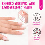 Nail Strengthener for Women: 8 in 1 Soft Pink Natural Nail Hardener Extra Strong and Growth - Nail Polish Hardener Ridge Filler Concealer for Weak and Damaged Nails 15ml