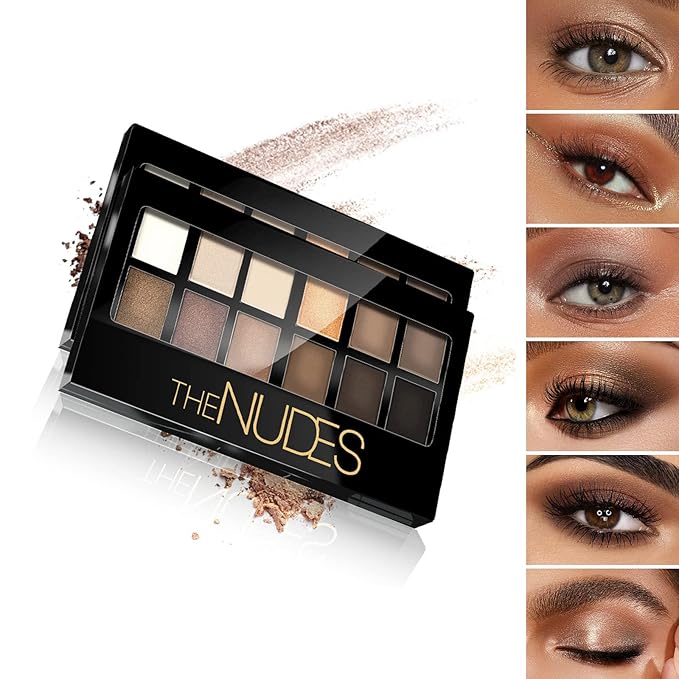 Naked Eyeshadow Palette, 12 Natural Nude Colors Longwearing
