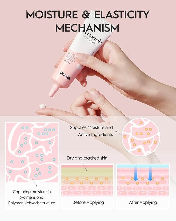 SNP Anti-Wrinkle Eye cream Hypoallergenic Hydrating 5 Hyaluronic Acids 6 Peptides Moisturize Vitalize 1.69 Fl Oz PREP