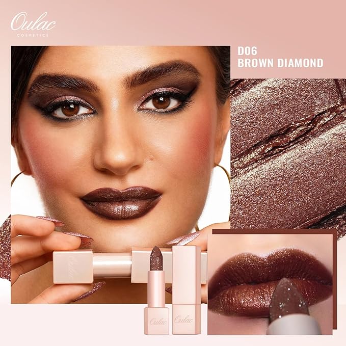 Oulac Lipstick & Lipliner Set 3PCS High Impact Lipcolor with Moisturizing Formula, Vegan Beauty, Full-Coverage Lip Color, Gift Lipstick for Women, 03+08+D06