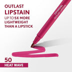 COVERGIRL Outlast, 50 Heat Wave, Lipstain, Smooth Application, Precise Pen-Like Tip, Transfer-Proof, Satin Stained Finish, Vegan Formula, 0.06oz