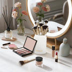 Makeup Brushes Set 12 Piece Professional & Beginner Friendly, Soft Synthetic Bristles for Face Eyeshadow Blending, Easy to Clean Travel Ready with Case, Ergonomic Wooden Handle Hypoallergenic (White)