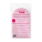 Skinny Tan Pink Velvet Tanning Mitt - Velvety Soft Luxe Texture - Waterproof Lining to Keep Hands Stain Free - Smooth for Flawless Finish - Long-Lasting and Machine Washable - 1 pc Applicator