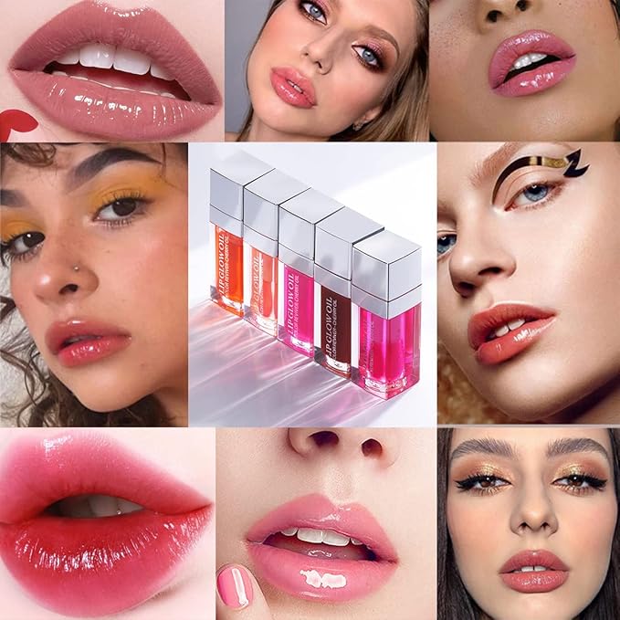 Plumping, Hydrating Lip Gloss - Long Lasting, Non-sticky Tinted Balm Revitalizes Dry Lips (ROSEWOOD)