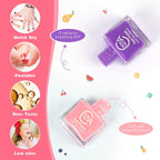 wakaniya Kids Nail Polish Set for Girls with Gems Nail Stickers, 7 Colors Non Toxic Safe Nail Polish Peel-Off Low Odor
