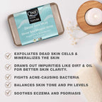 One With Nature Dead Sea Mineral Mud Soap Bar, 7 oz, Fragrance Free, Shea Butter, Argan Oil, Magnesium, Sulfur, 21 Minerals, Soothes Skin, Exfoliates