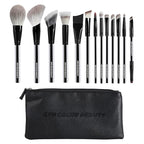 KENCOLOR Premium 13-Piece Makeup Brush Set with PU Travel Pouch – High-End Acrylic Handle, Soft Synthetic & Natural Bristles, Dense & Non-Absorbent, for Flawless Application