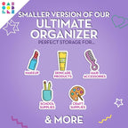 Caboodles Pretty in Petite Makeup Box, Hard Plastic Organizer Box, 2 Swivel Trays, Fashion Mirror, Secure Latch for Safe Travel