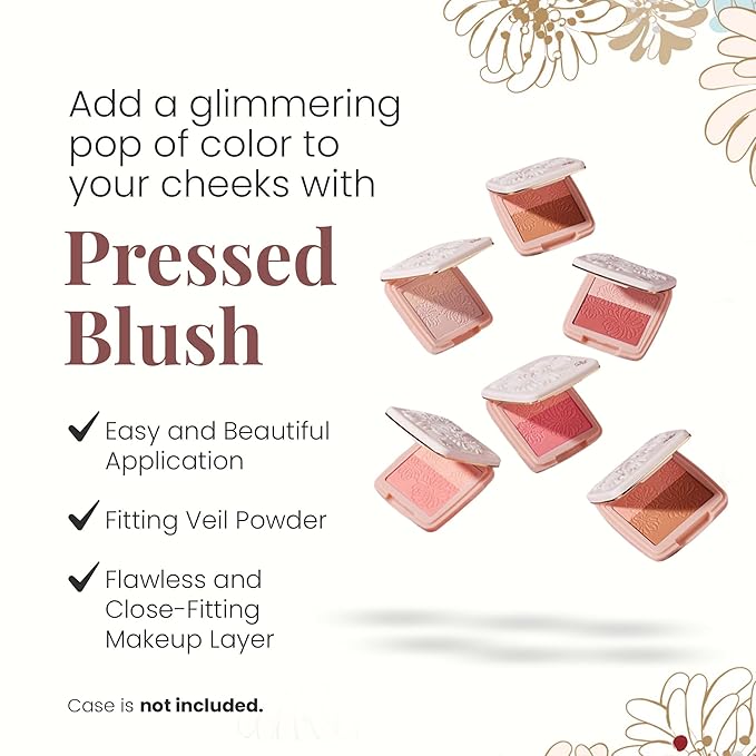 Paul & Joe Pressed Blush Palette Refill Only, Case Sold Separately, Oil-Absorbing Blush Powder, Bi-Color Face Blushes with Fitting Veil Powder, Light Rose and Light Pink, 03 Lit De Princesse, 0.17 oz