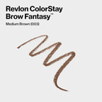 Revlon ColorStay Brow Fantasy, All In One Eyebrow Powder Pencil with Shaping Clear Gel, Gel Infused with Panthenol, Smudge-proof, 16HR Visibly Full Brows, 003 Medium Brown