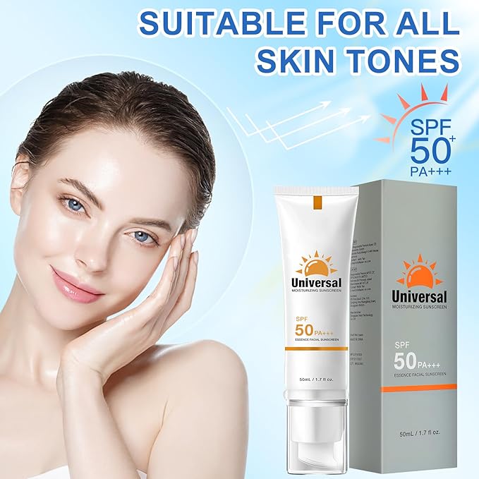 Tinted Sunscreen for Face, Protector Solar SPF 50, Tinted Sunscreen, No Sticky Refreshing for All Skin Type (2 pcs)