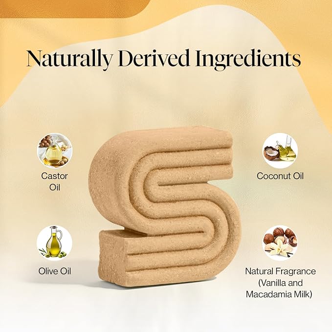 Kitsch Coconut Oil Shampoo Bar - Hydrate & Soften Dry Damaged Hair - Deep Moisturizing Curly Hair Shampoo - Safe Shampoo for Color Treated Hair - Silicone, Paraben & Sulfate Free - 3.2 oz