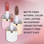 3Pcs Liquid Contour Makeup Trio with Bronzer Shade, Blush, Highlighter for Sculpted Makeup, Matte Finish Liquid Contour Set Easy to Create a Lightweight Look, Longwear Waterproof Formula (3, 9, 14)