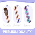 Acrylic Nail Brush Size #16, KEMEISI 100% Pure Kolinsky Nail Art Brushes Sturdy Handle Oval Shaped Acrylic Powder Nail Design Tools for Professional Manicure DIY Home Salon (Purple)