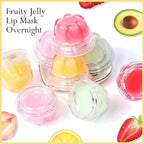 2Pc Jelly Lip Mask Overnight,Fruity Lemon Lip Sleeping Mask Day Night Repair Kawaii Lip Balm Hydrate Plump Dry Lip Scrubs Exfoliator,Lip Care Lip Moisturizer with Collagen-Lemon