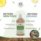 Organic Shampoo - Raw & Wildcrafted with Probiotics, Hypoallergenic Natural & Sulfate Free Shampoo for Sensitive Scalp, Dry Hair, Dandruff, Gallon, Lemongrass