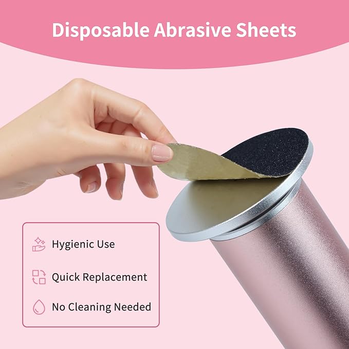 4.8IN Longer Electric Foot Callus Remover with 80pcs Sandpaper Discs, Professional Aluminum Callus Remover for Feet, Stepless Speed Control Pedicure Tools for Dead Skin (Black)